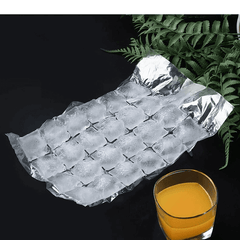 Pack of 10 Self-Seal 24-Grid Kitchen Ice Bags for Easy Ice Cube Making
