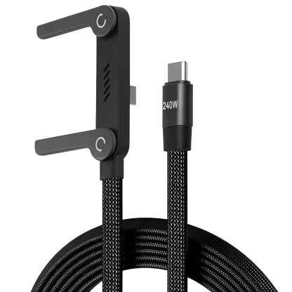 2-in-1 Invisible Holder Charger Cable with Stand - 240W Fast Charging