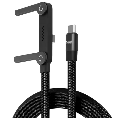 2-in-1 Invisible Holder Charger Cable with Stand - 240W Fast Charging