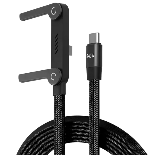 2-in-1 Invisible Holder Charger Cable with Stand - 240W Fast Charging