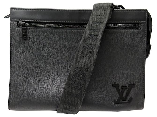 LV Messenger Bag Aerogram Black Leather