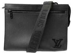 LV Messenger Bag Aerogram Black Leather