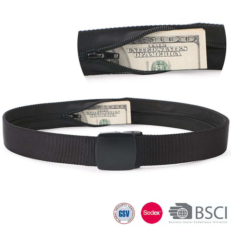 Hidden Zipper Security Belt Pouch