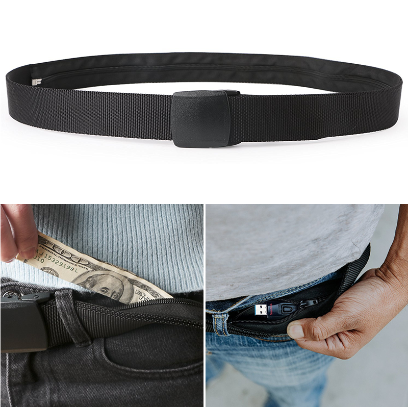 Hidden Zipper Security Belt Pouch