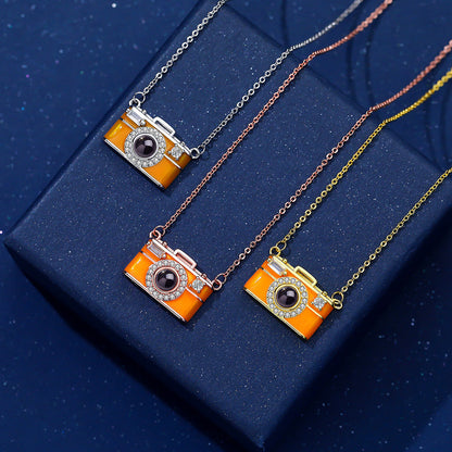 Duoying Gold-Plated Camera Projection Necklace