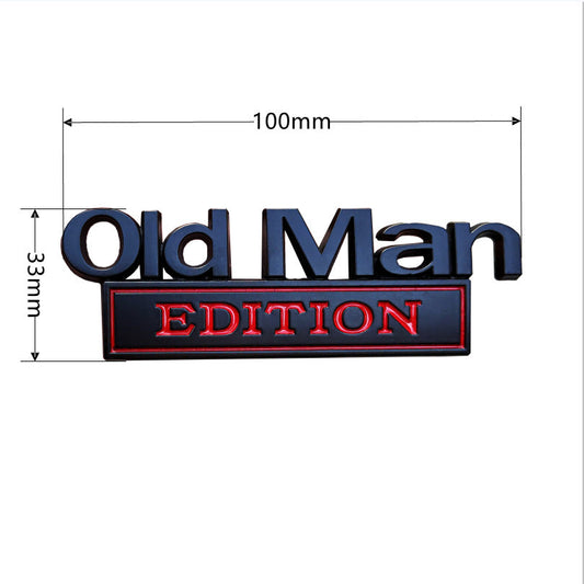 Metal OLD MAN Car Badge