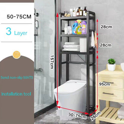 2/3 Tier Black Metal Bathroom Standing Shelf (2 RACKS)