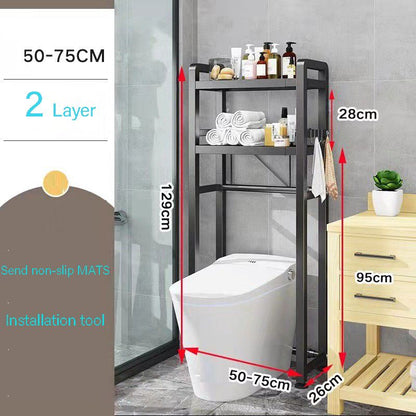 2/3 Tier Black Metal Bathroom Standing Shelf (2 RACKS)